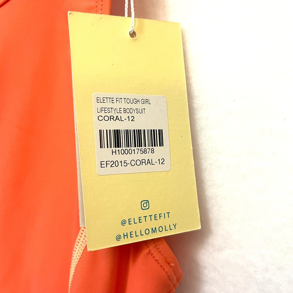 Elette Fit Toughgirl Zip Front Coral Swimsuit Hello Molly ‎ Women's 12 - Picture 5 of 6